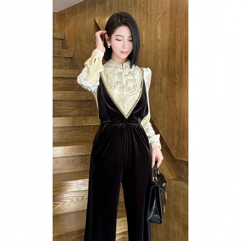 格娜2025秋季新款减龄小立领流苏衬衫新中式国风重工衬衫