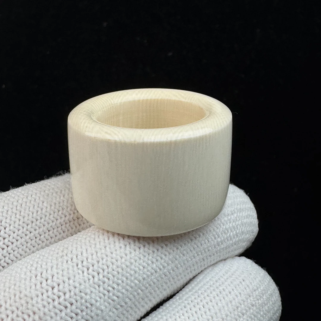 J4803天然猛犸牙扳指19.6x29.5x5.4mm支持鉴定 假一罚四