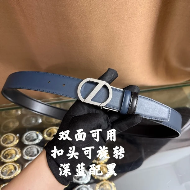 新款男士皮带百搭高档休闲Z字母牛皮腰带青中老年时尚商务年轻潮