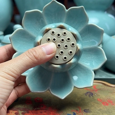 汝瓷莲花香插福利微瑕