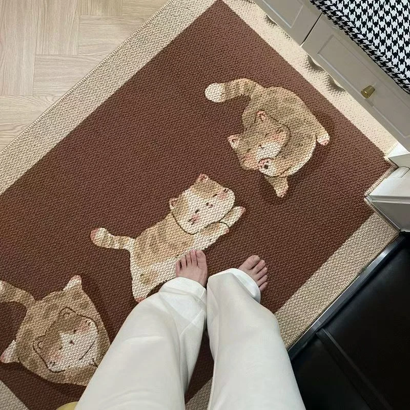 入户玄关卡通可爱除尘吸水进门水晶绒大门刮泥蹭土脚垫地垫地毯yw