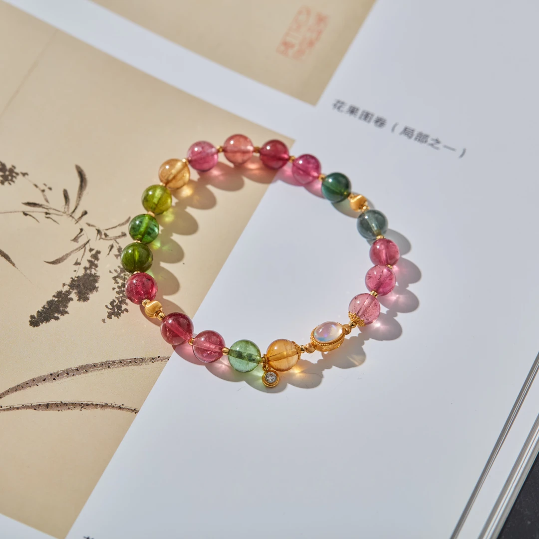 【云上雅岚】18K碧玺单圈手串多样性发一#XYGD363024-B