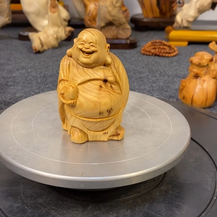 柏木（崖柏）太行崖柏弥勒佛摆件根雕工艺品