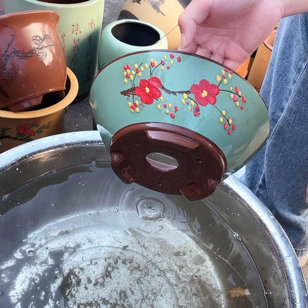 绿斗盆点菜中号花盆紫砂花盆