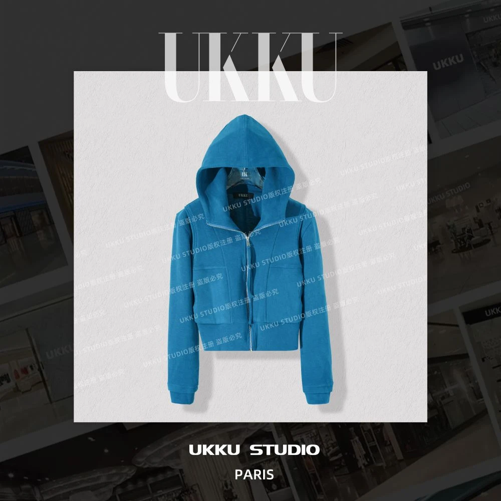 【UKKUSTUDIO】 玟 网红洋气修身百搭显白重磅连帽卫衣512967