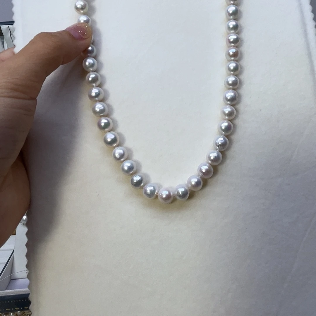 淡水珍珠银S925镶嵌颈饰