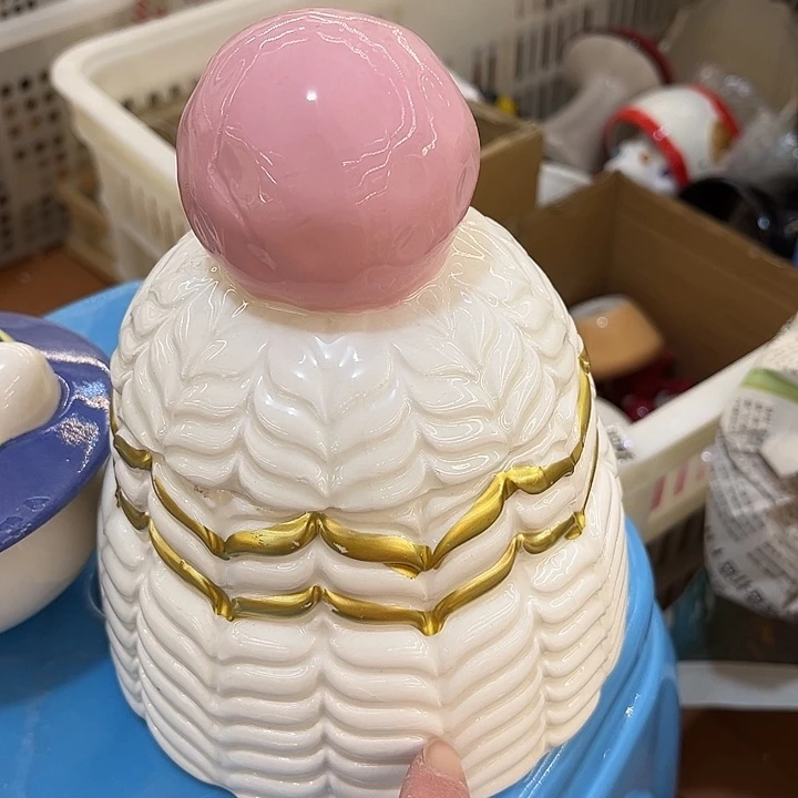 陶瓷摆件微瑕介意慎拍裂纹