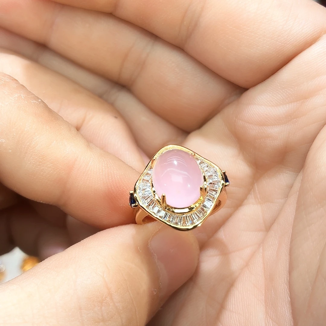 水晶戒指银S925镶嵌