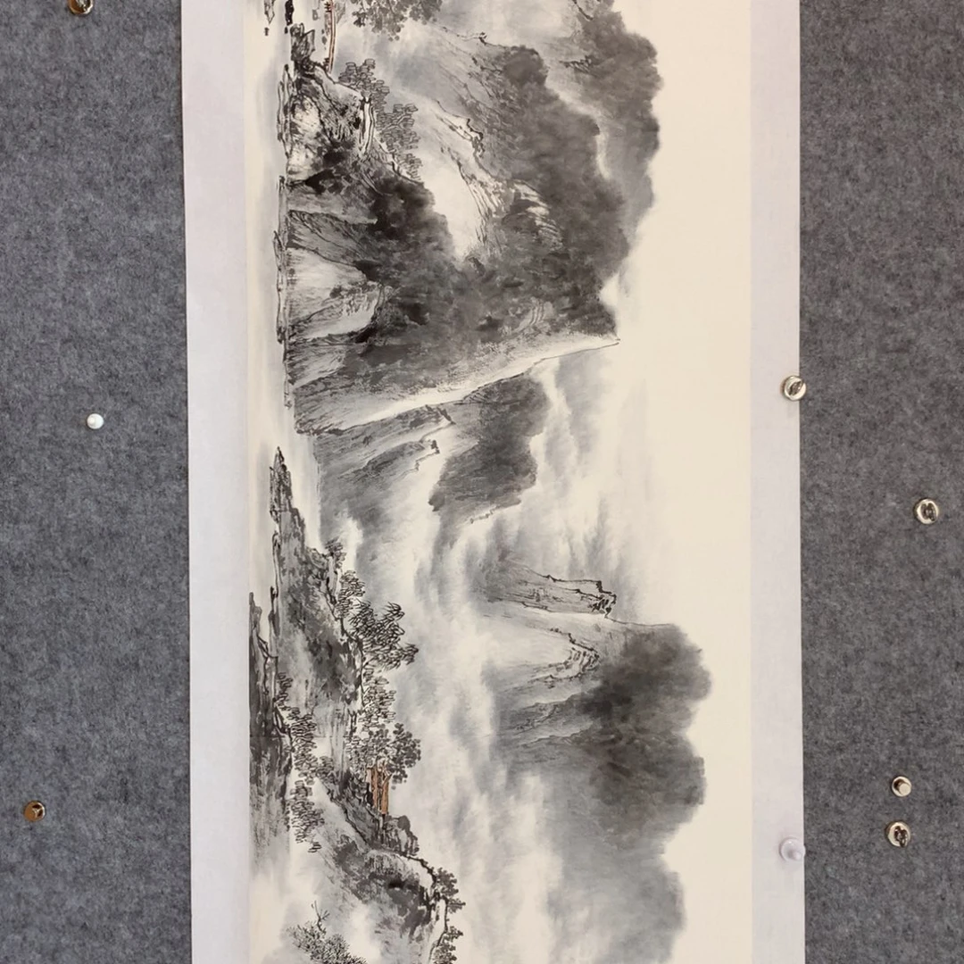 田***贵国画山水作品写意