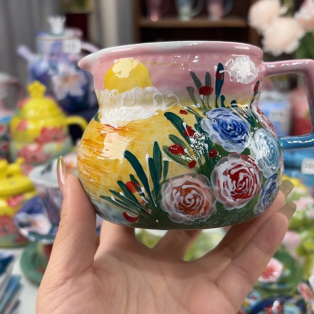 景德镇手绘高温釉下彩陶瓷茶具