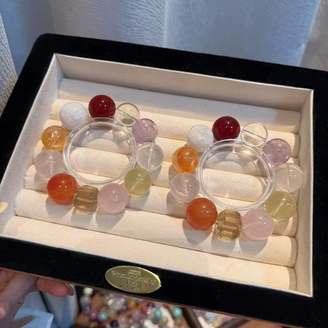 「时光胶囊」玛瑙胶花雪花幽灵多宝水晶手串手链 多样性发其一ZW393