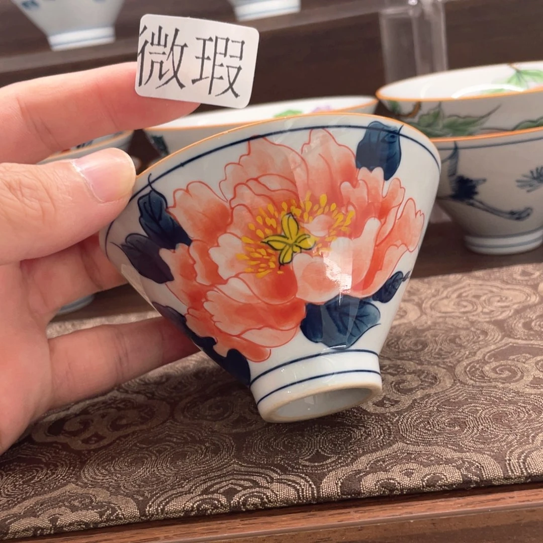 釉下手绘茶具微瑕