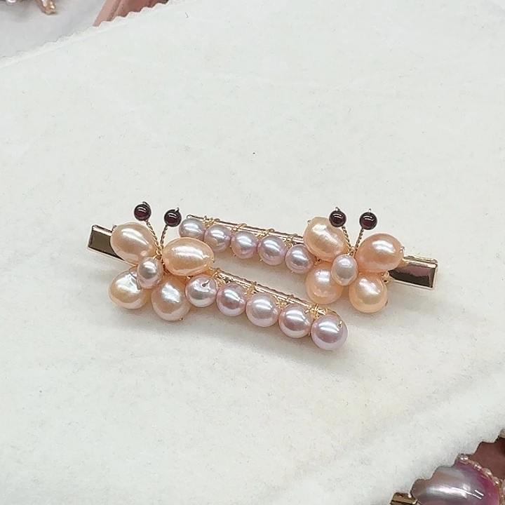 淡水珍珠发饰银S925镶嵌