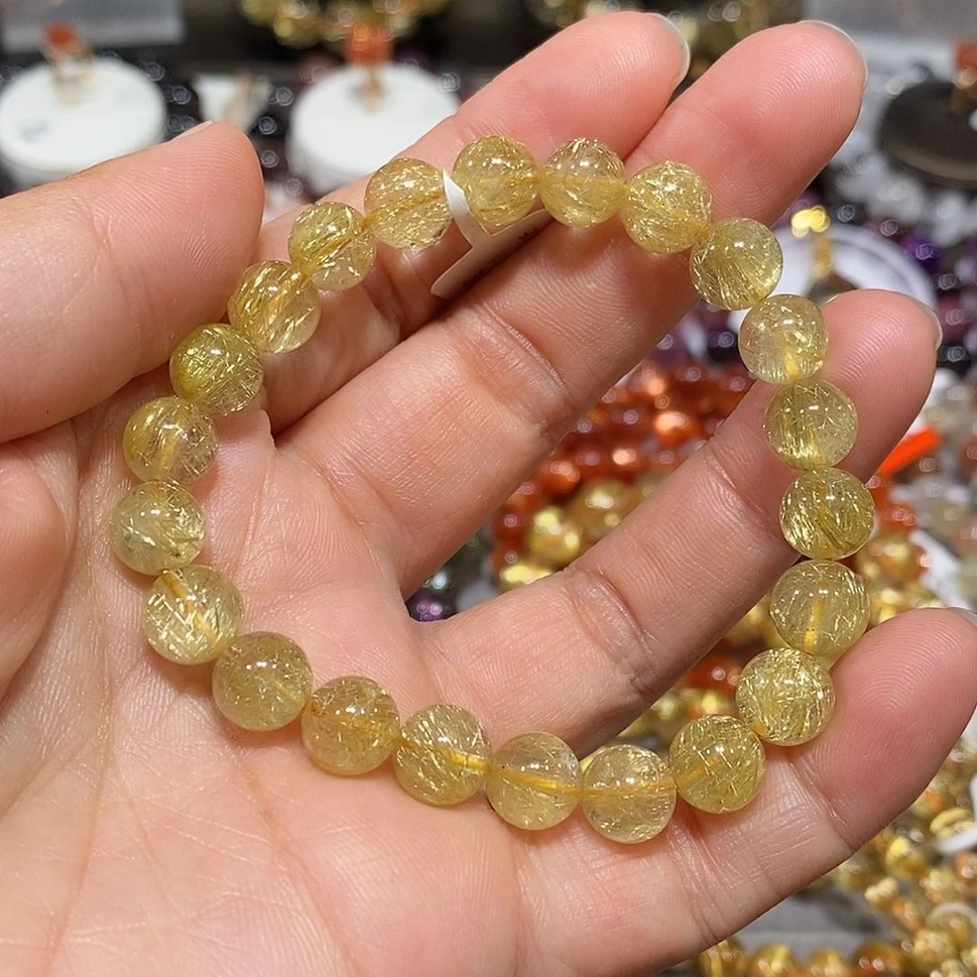 未镶嵌手链水晶金发晶8:8