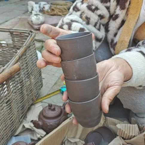 库存微瑕紫砂杯四个