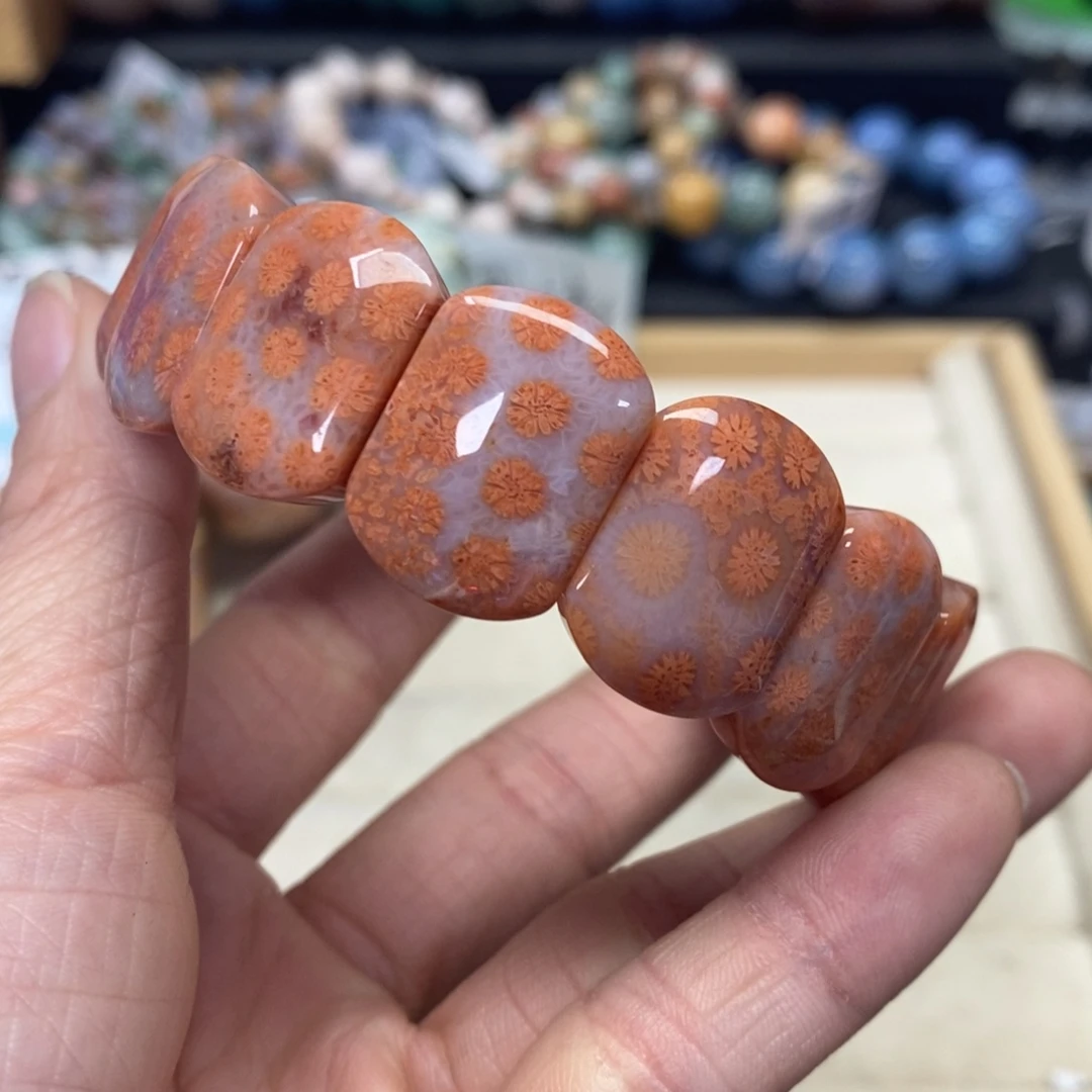 硅化珊瑚（珊瑚玉）手链未镶嵌305