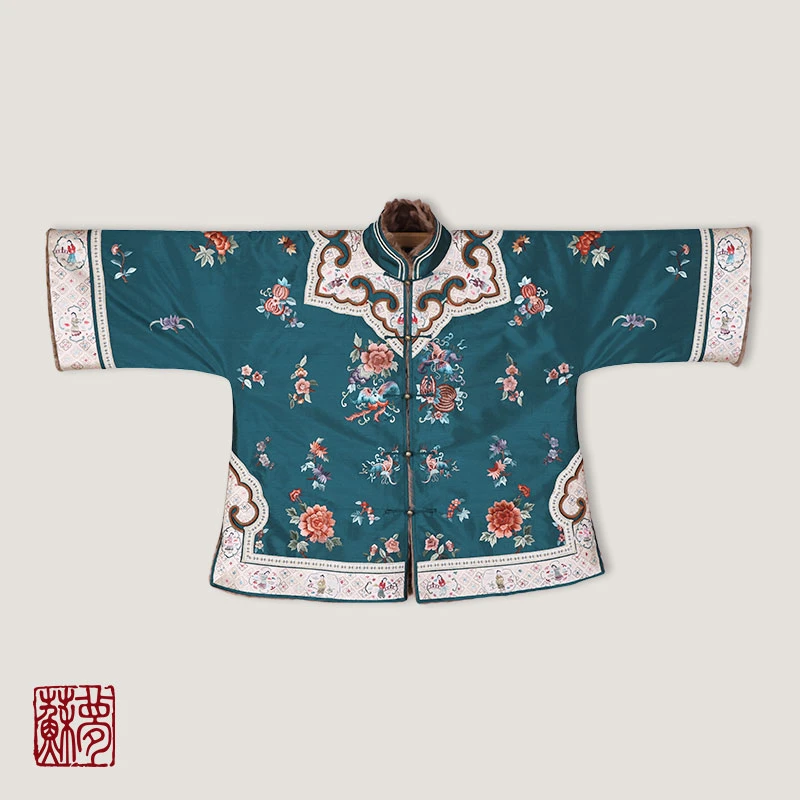 蘇夢【福从天降】香云纱重工满绣立领对襟毛里上衣0105277