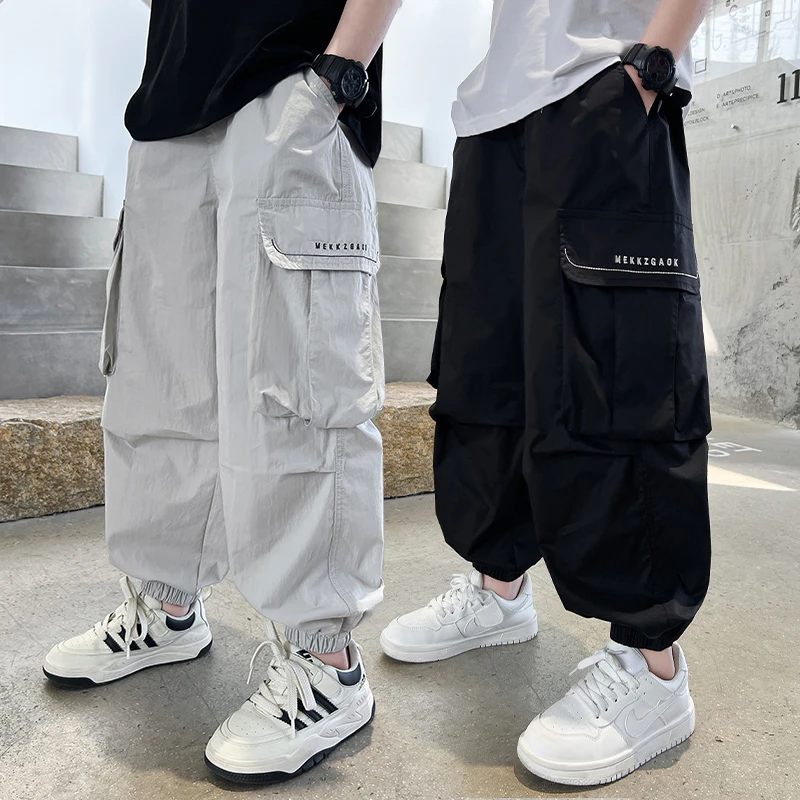 男童夏季工装裤2025新款儿童装中大童工装裤防蚊裤夏装潮流薄款