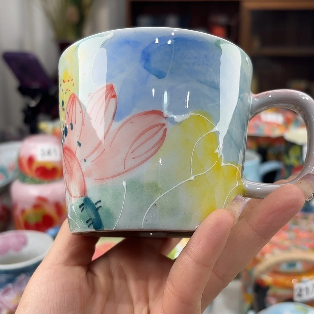 瓷片景德镇手绘高温釉下彩陶瓷茶具