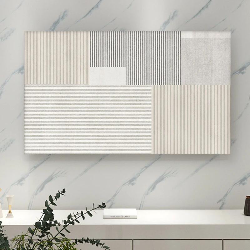 2025新款大弹力通用型电视机罩奶油风新款图案防尘挂式台式85寸