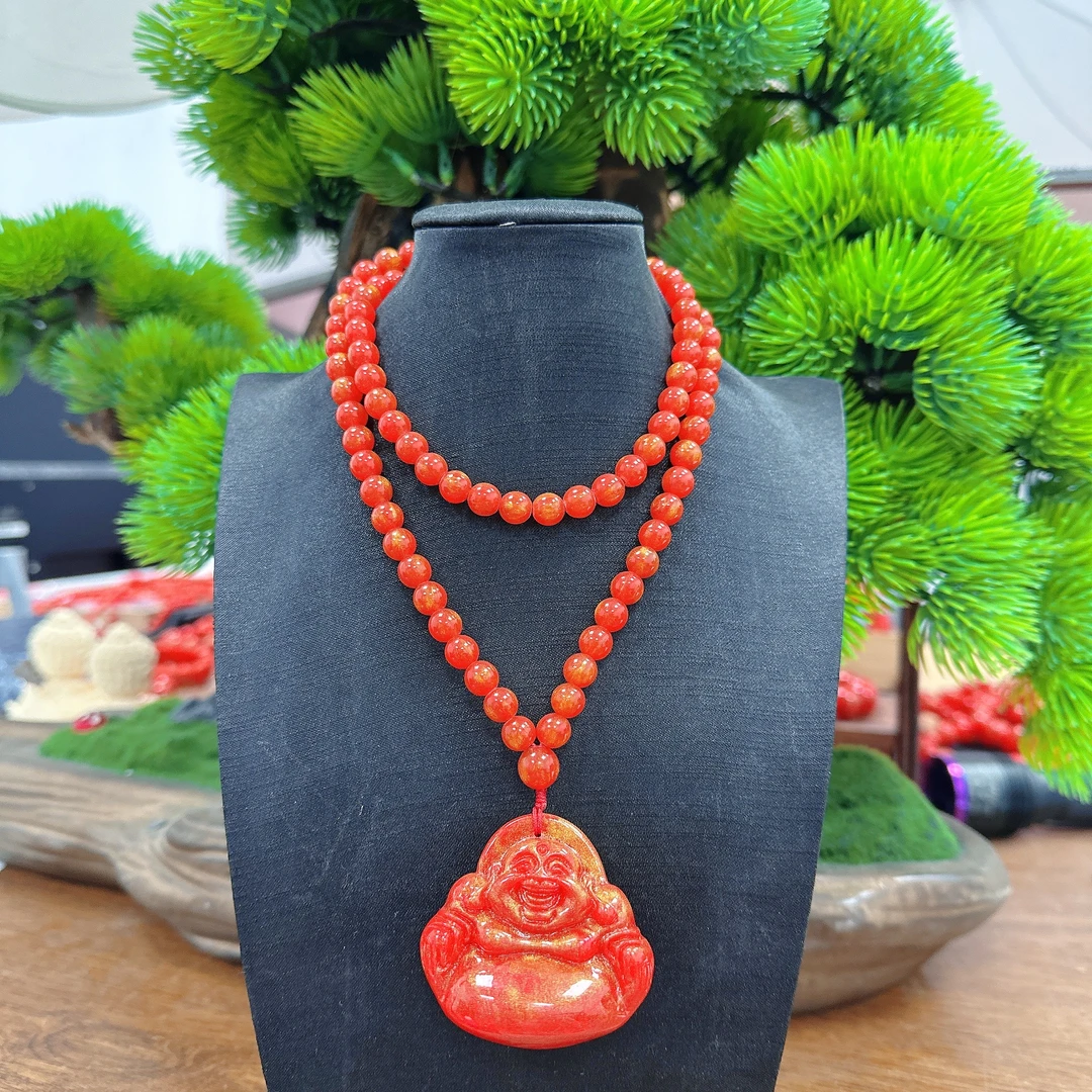 【正品血灵芝】高端收藏级 满金沙 满含量血灵芝佛公 链 A17