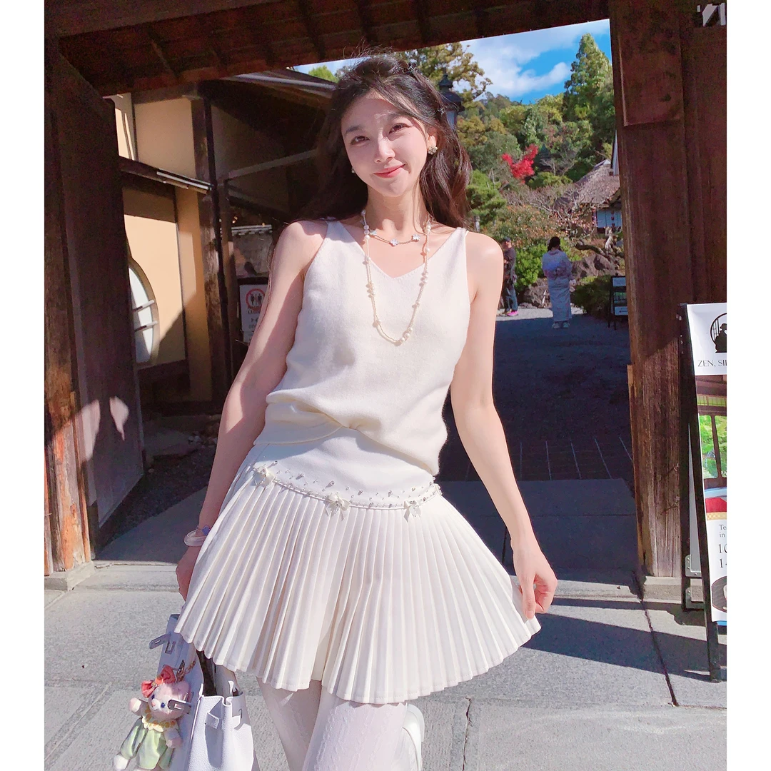 MissLuxury【心机打底】100羊绒毛衣加厚吊带背心女秋冬保暖内搭