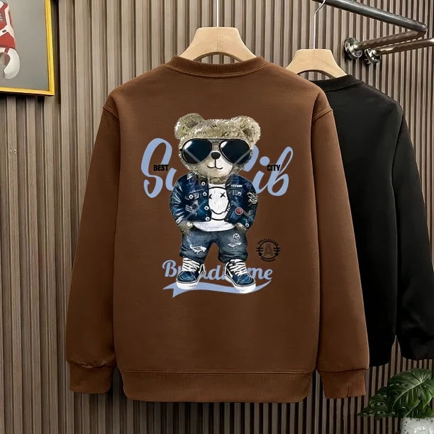 时尚秋冬季新款男士高级潮牌卫衣长袖T恤男装帅气休闲上衣打底衫