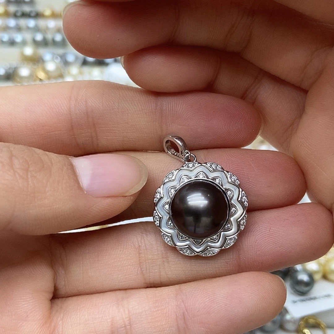 吊坠(不含链)海水珍珠银S925镶嵌
