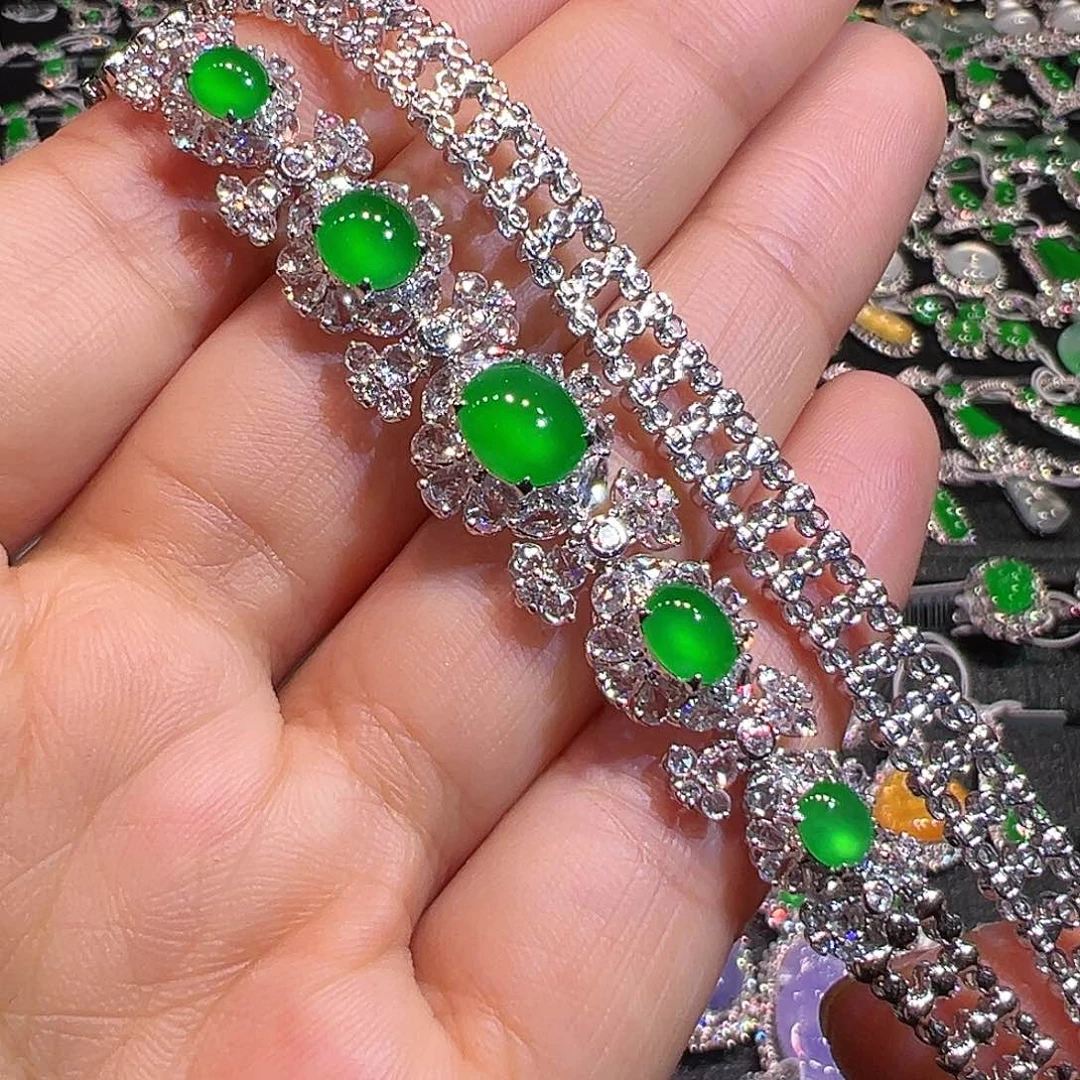 翡翠手链18K金镶嵌两用款