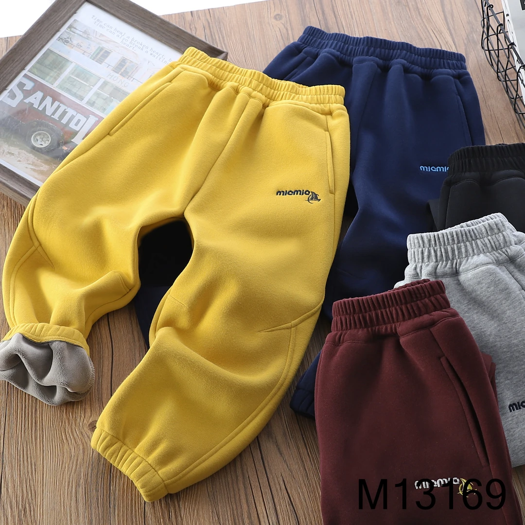 【MIEVE DUCK】冬季儿童一体绒加厚撸猫裤加绒百搭男童卫裤13169