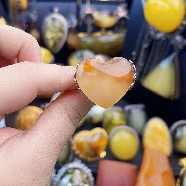 琥珀银S925镶嵌裸石