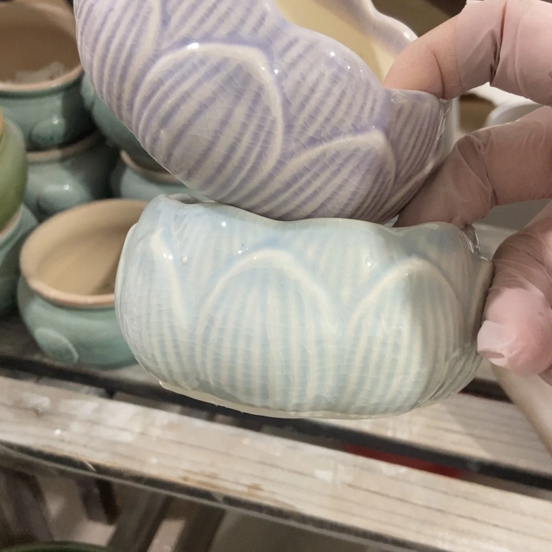 红陶高温陶瓷花盆