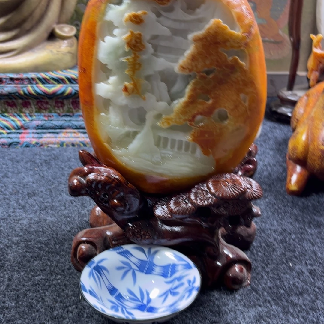 平***哥瓷片青花手工茶杯
