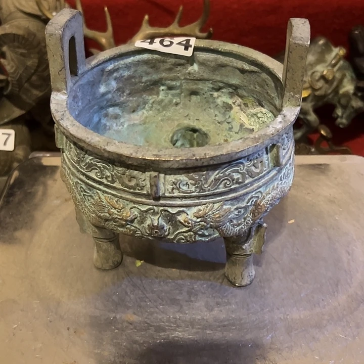 济***训黄铜摆件，文房摆件