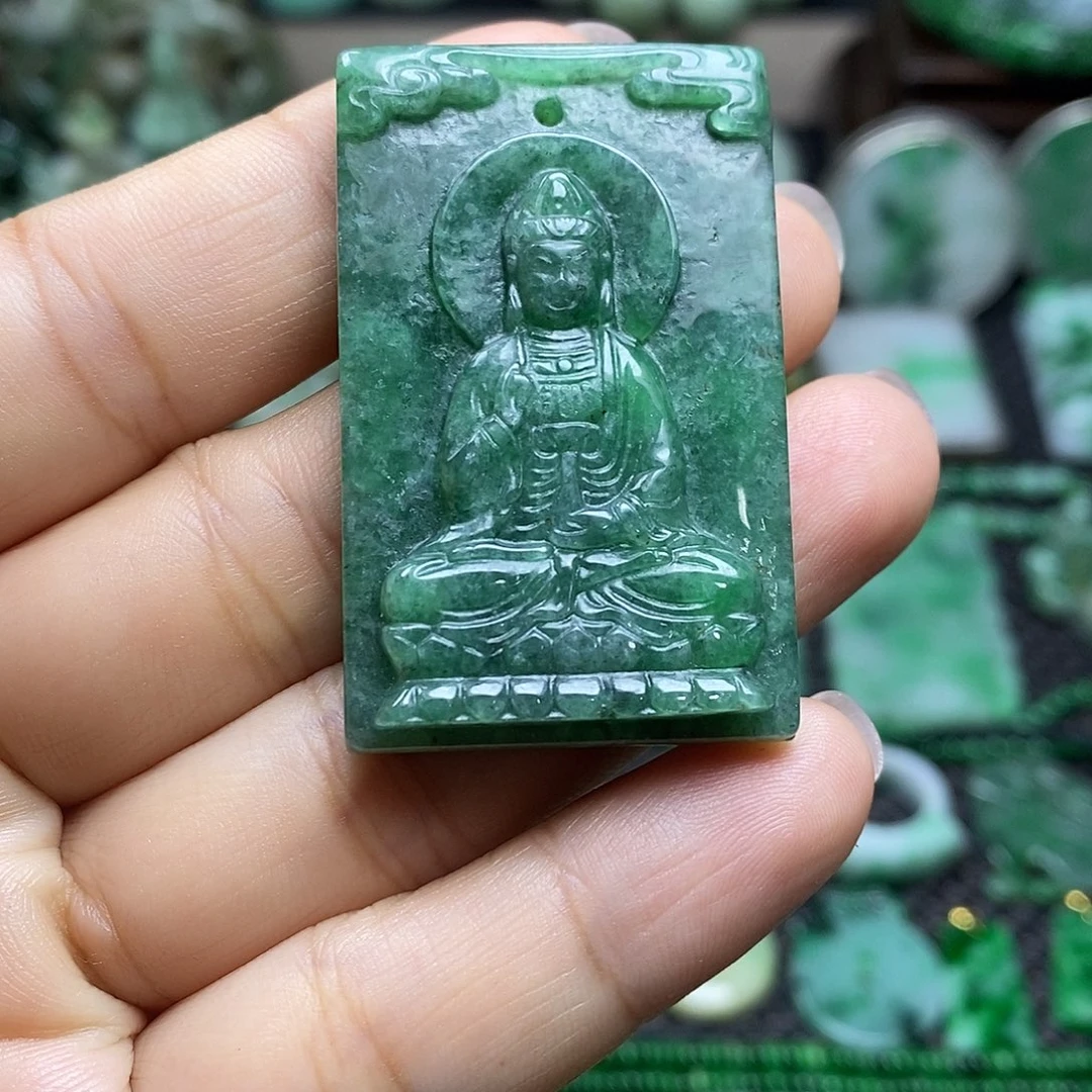 翡翠挂件未镶嵌缅甸天然翡翠观音