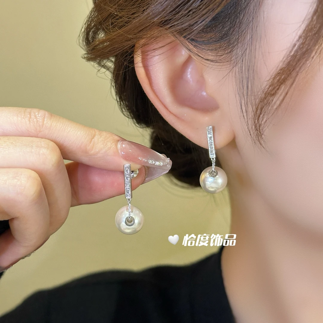 铜合金仿珍珠耳饰 【恰度】气质高级感轻奢大气珠珠流苏耳钉