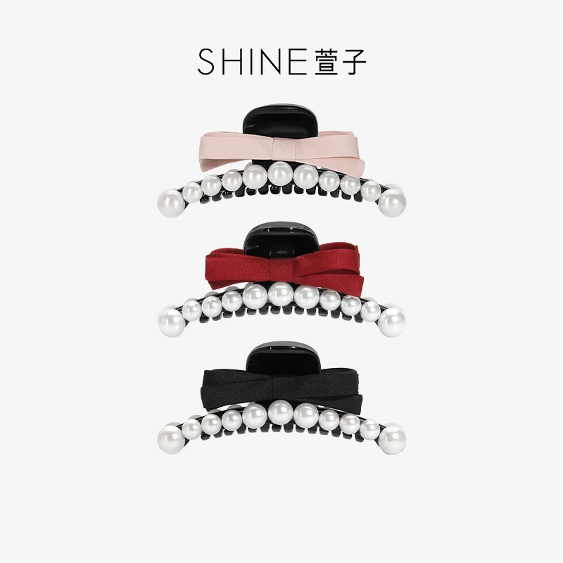 萱子萱子SHINE时尚年轻抓夹优雅珠光法式氛围浪漫吸睛约会通勤