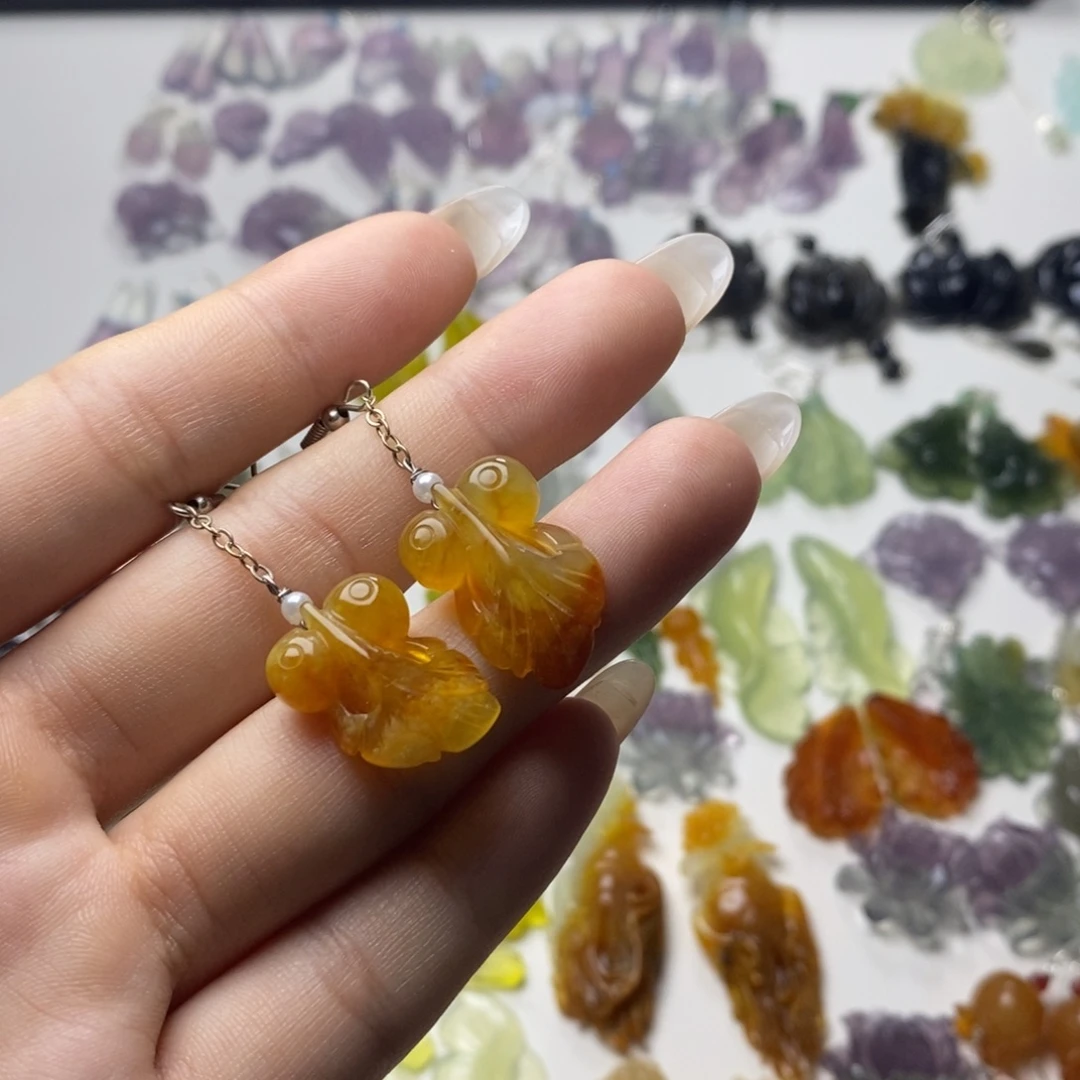 未镶嵌蛇纹石玉耳饰/颈饰