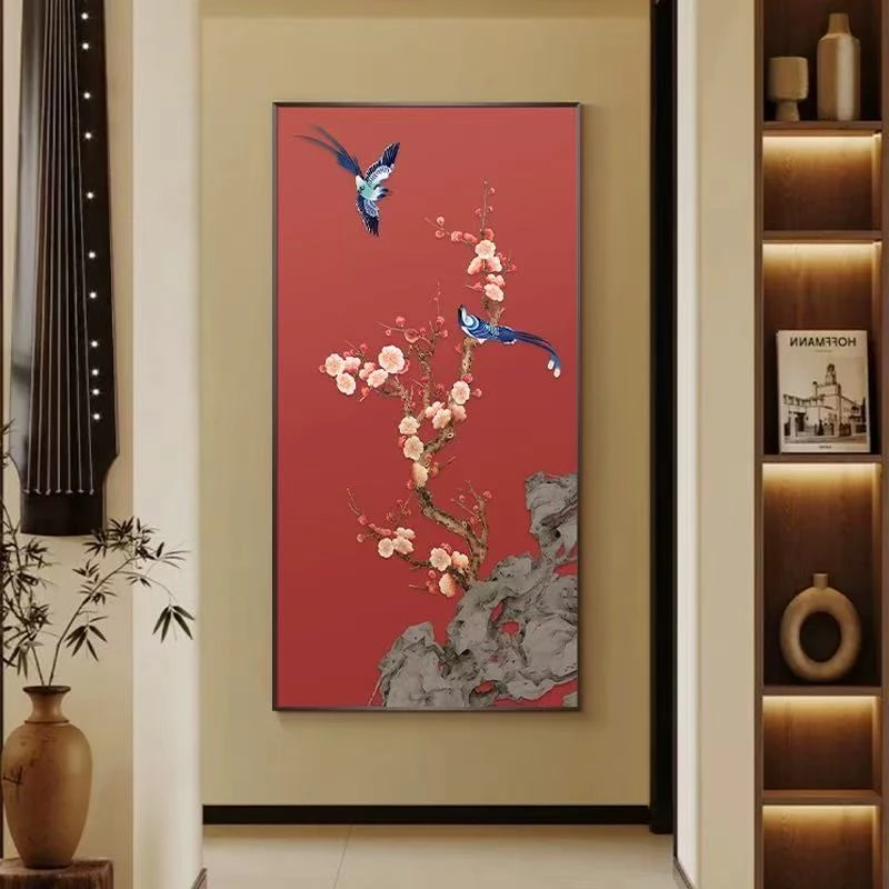 F168《所见即所得》新中式竹报平安玄关装饰画适合客厅走廊过道