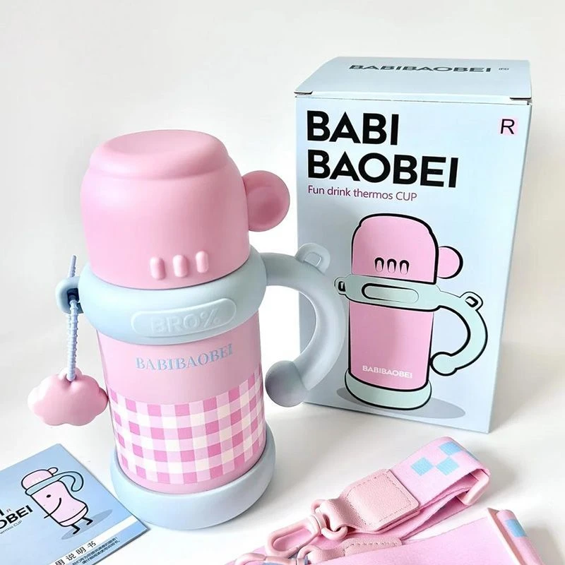 女生随行大容量生日礼物保温杯双饮杯杯水杯高颜值宝贝吸管芭芘