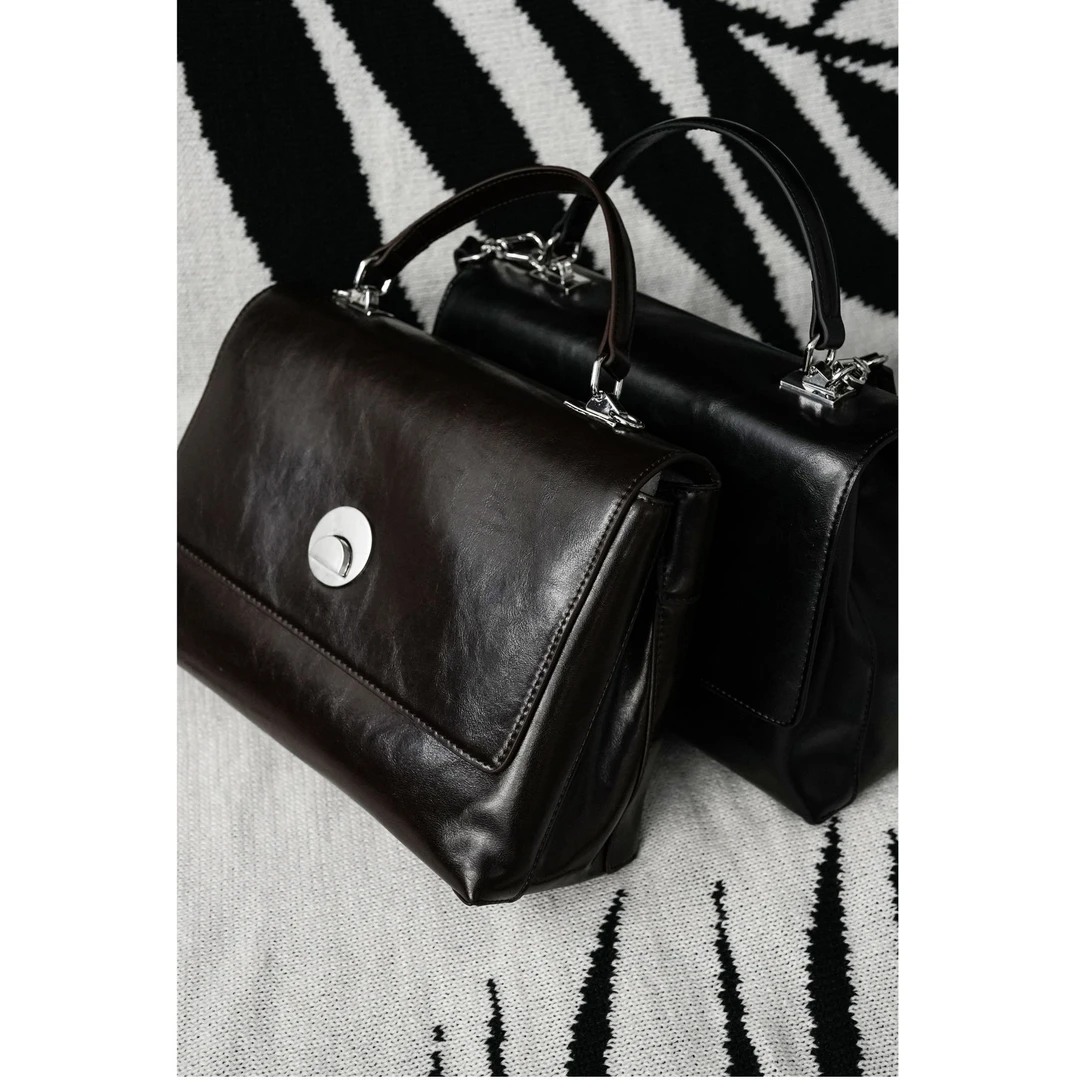 【盐茶】Z·R上品屋 英伦风通勤牛皮手提包托特包