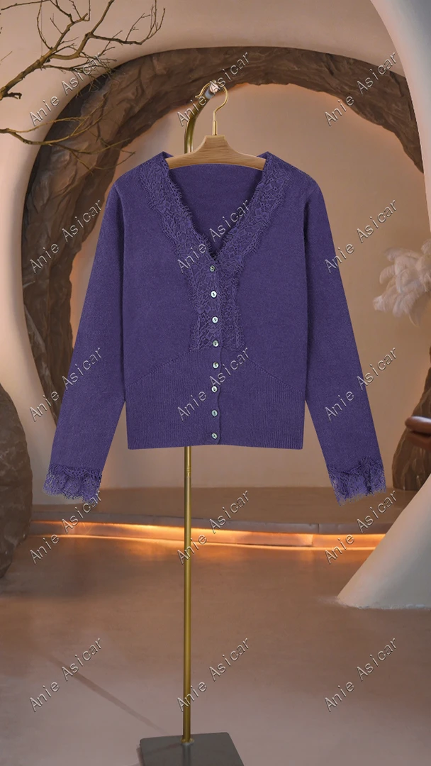 Q3321-A 洋气长袖针织衫女2025秋显瘦百搭气质减龄上衣