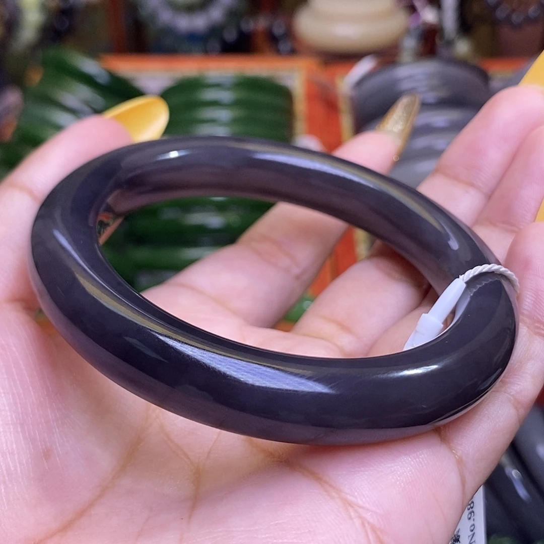 小***湾和田玉未镶嵌颈饰浓烟紫老料收藏毕业级手镯59