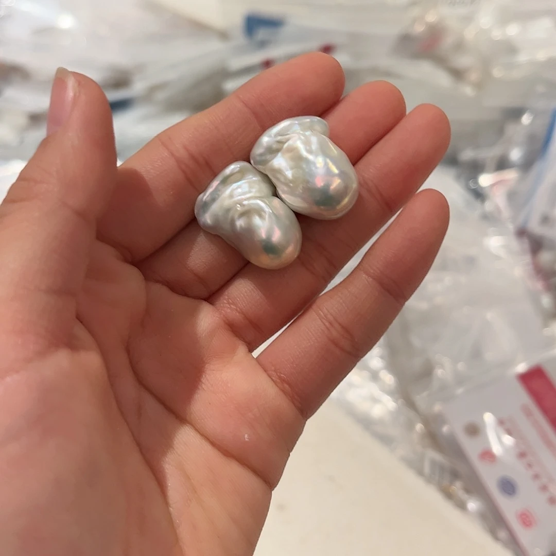 淡水珍珠耳饰银S925镶嵌