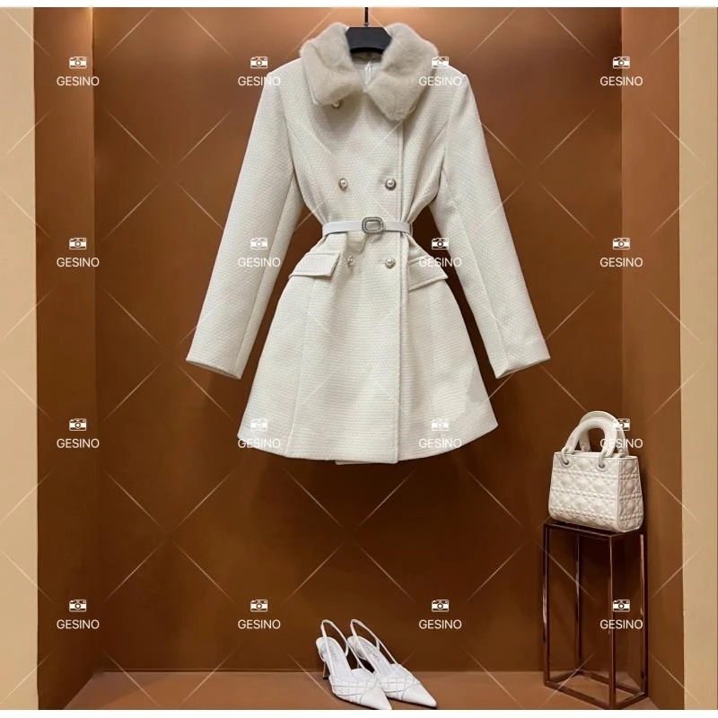 【闵闵】秋冬气质小香风时尚设计师中长款外套 QD-2025583