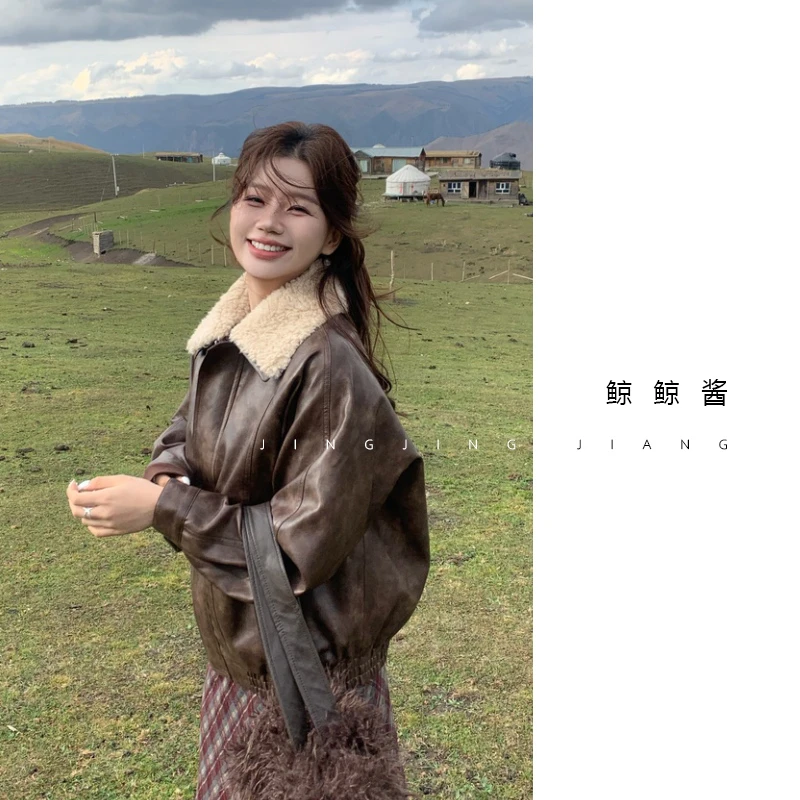 ZOZ鲸鲸酱 【北欧环游】毛领外套女2025秋季新款宽松时尚百搭外套