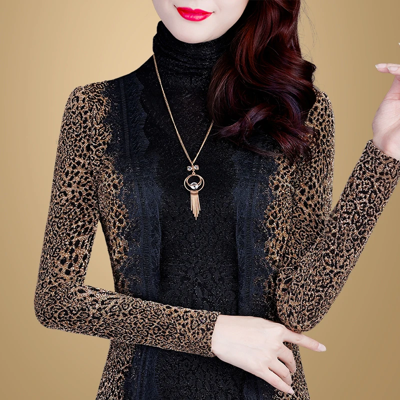 4695秋冬高领打底衫女长袖新款内搭加绒保暖小衫