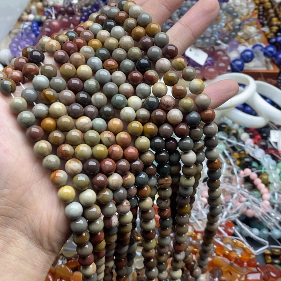 玛瑙/玉髓未镶嵌珠宝半成品一条天然8mm阿拉善圆珠