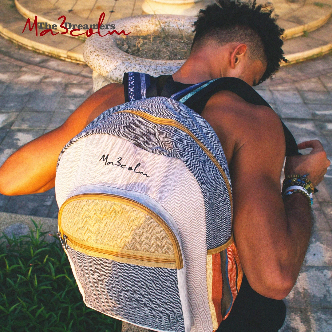 Ma3colm民族系列地毯花纹元素双肩背包针织书包卡米然