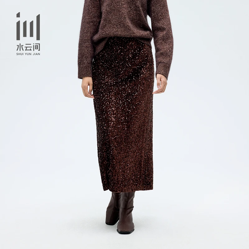 【双12立减】水云间优雅亮片设计礼服半身裙直筒裙2025新款12440482